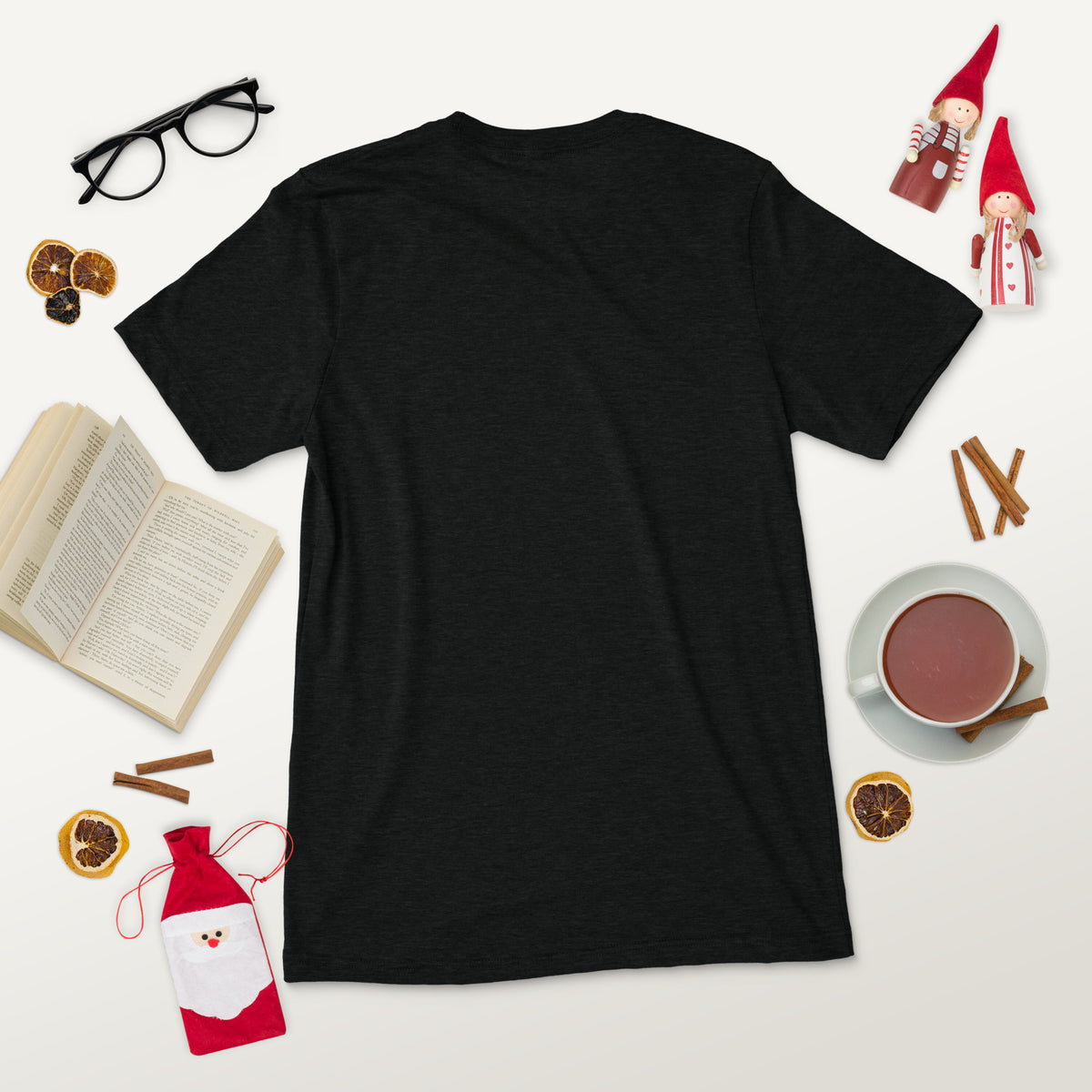 Short sleeve t-shirt, Solid Black Triblend, back view