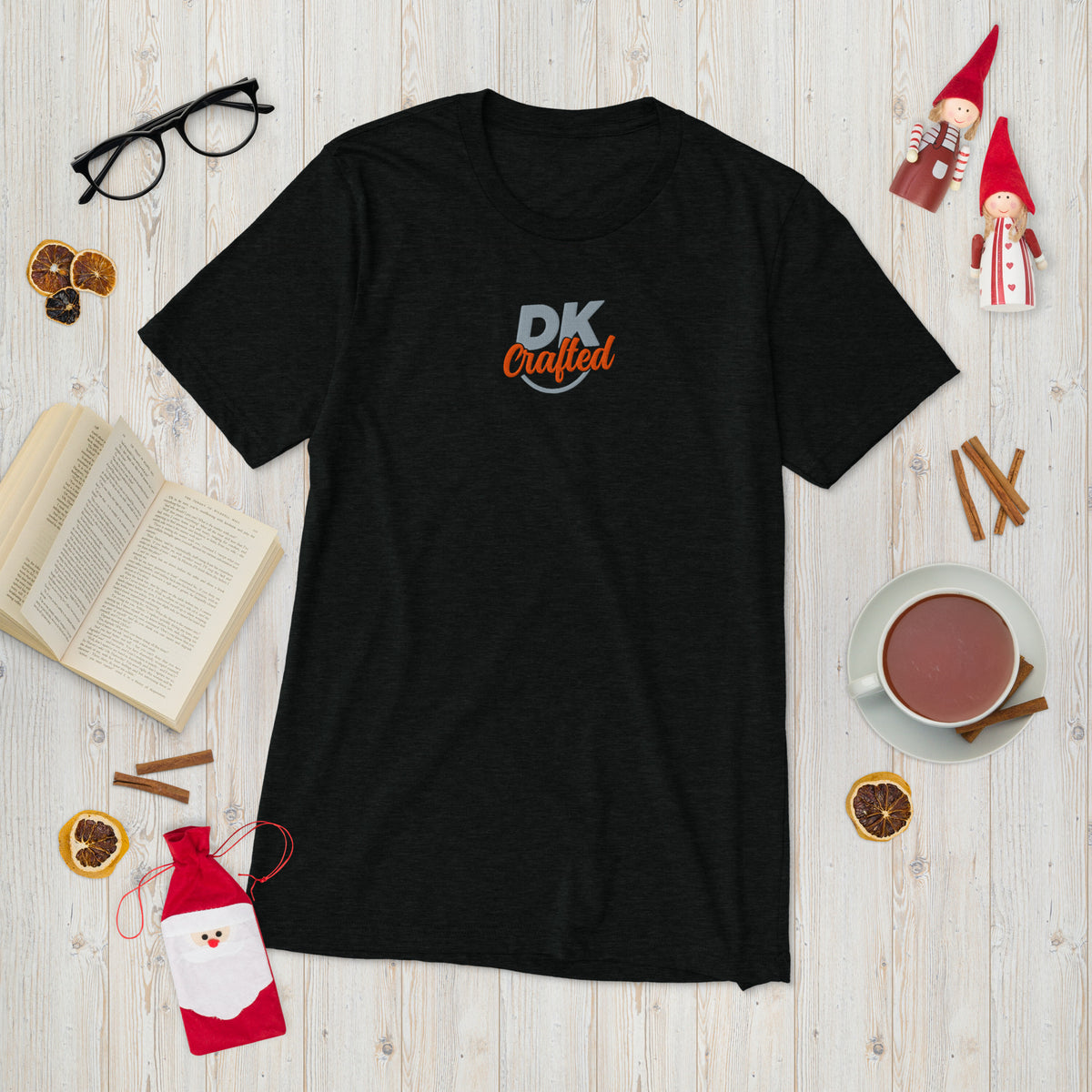 Short sleeve t-shirt, Solid Black Triblend, front view