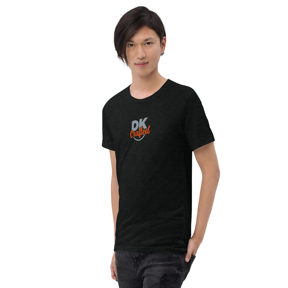 Short sleeve t-shirt, Solid Black Triblend, left front view