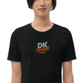 Short sleeve t-shirt, Solid Black Triblend, fabric detail view