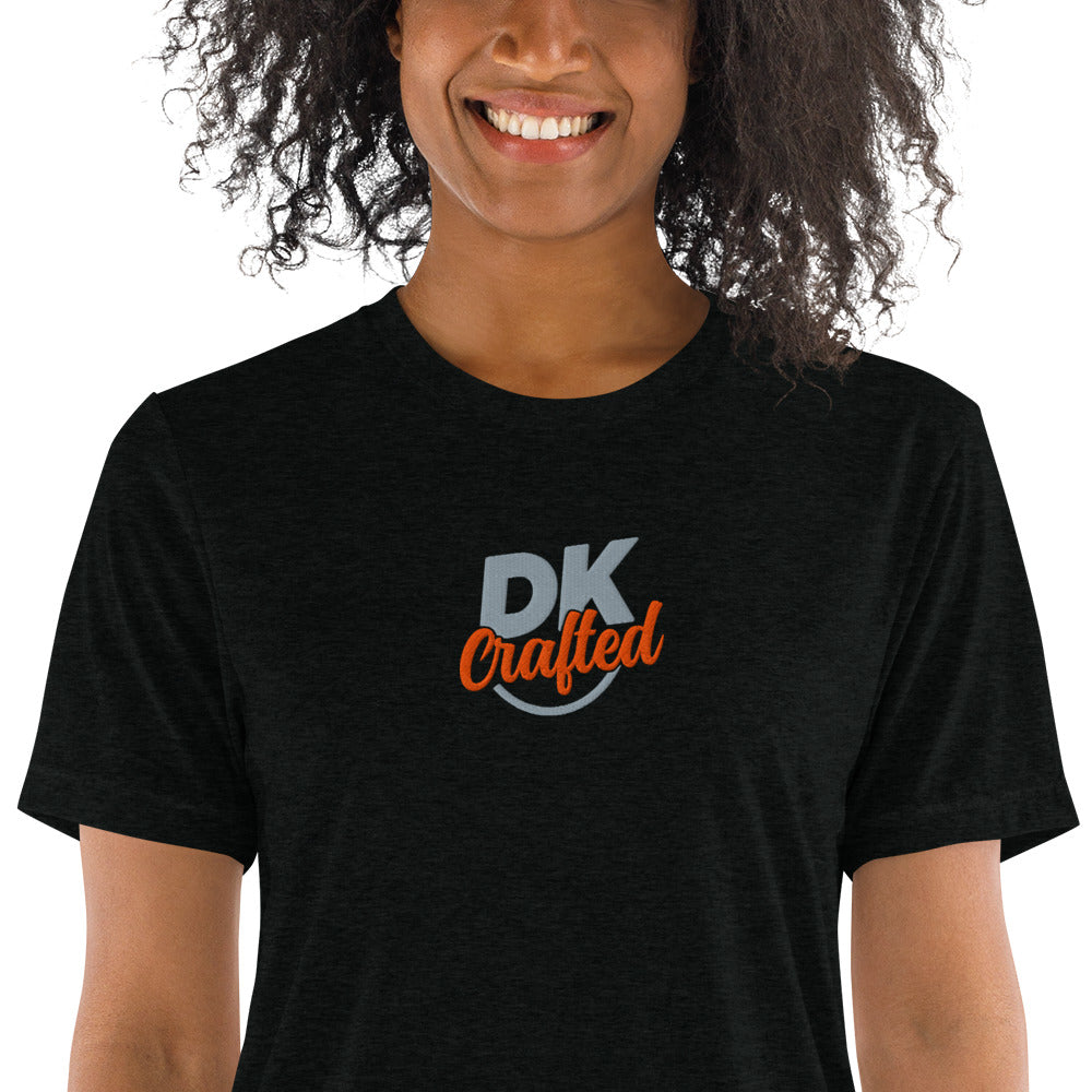Short sleeve t-shirt, Solid Black Triblend, fabric detail view