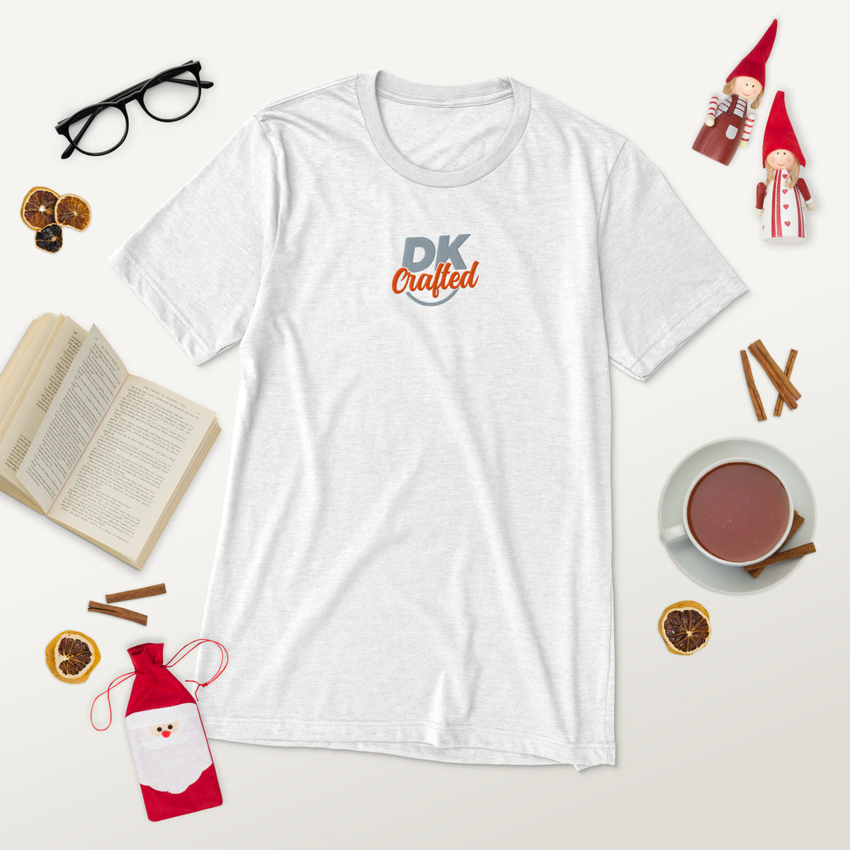 Short sleeve t-shirt, Solid White Triblend, front view