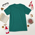 Short sleeve t-shirt, Teal Triblend, back view