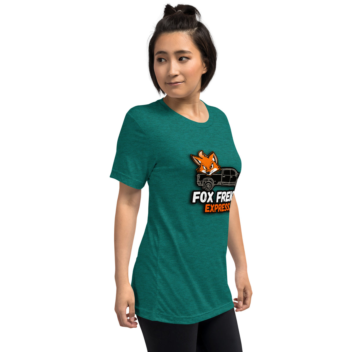 Vintage Tri-Blend Short Sleeve T-shirt, Teal Triblend, right-front view
