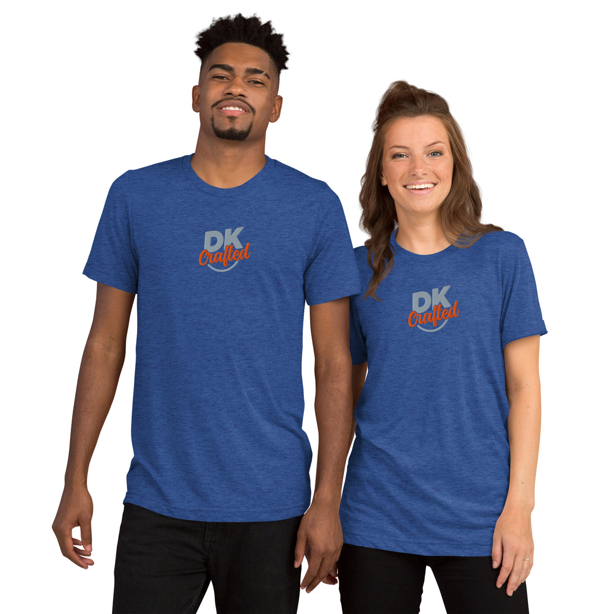 Short sleeve t-shirt, True Royal Triblend, front view