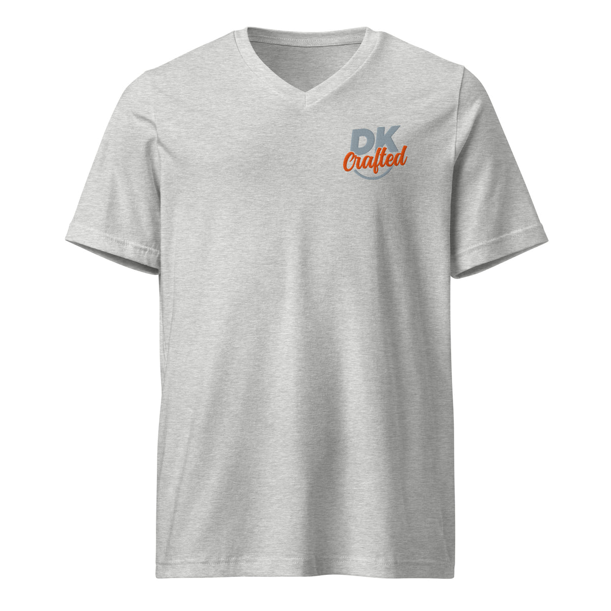 Unisex Short Sleeve V-Neck T-Shirt, Athletic Heather, front view