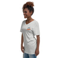 Unisex Short Sleeve V-Neck T-Shirt, Athletic Heather, left-front view