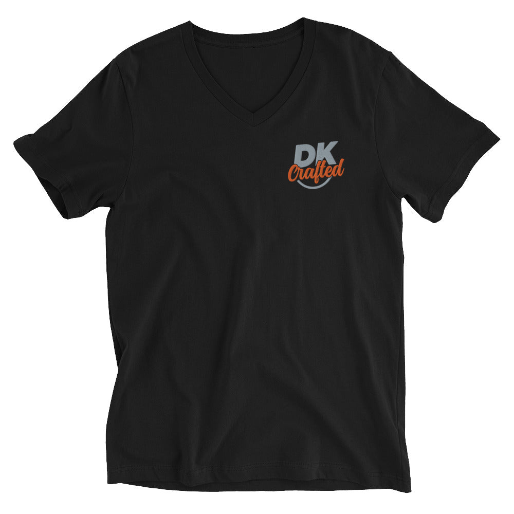 Unisex Short Sleeve V-Neck T-Shirt, Black, front view