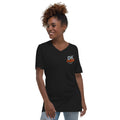Unisex Short Sleeve V-Neck T-Shirt, Black, front view