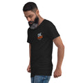 Unisex Short Sleeve V-Neck T-Shirt, Black, left-front view