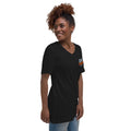 Unisex Short Sleeve V-Neck T-Shirt, Black, right-front view