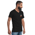 Unisex Short Sleeve V-Neck T-Shirt, Black, right-front view