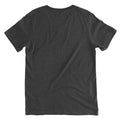 Unisex Short Sleeve V-Neck T-Shirt, Dark Grey Heather, back view