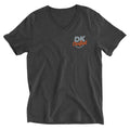 Unisex Short Sleeve V-Neck T-Shirt, Dark Grey Heather, front view