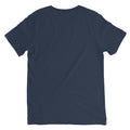 Unisex Short Sleeve V-Neck T-Shirt, Navy, back view