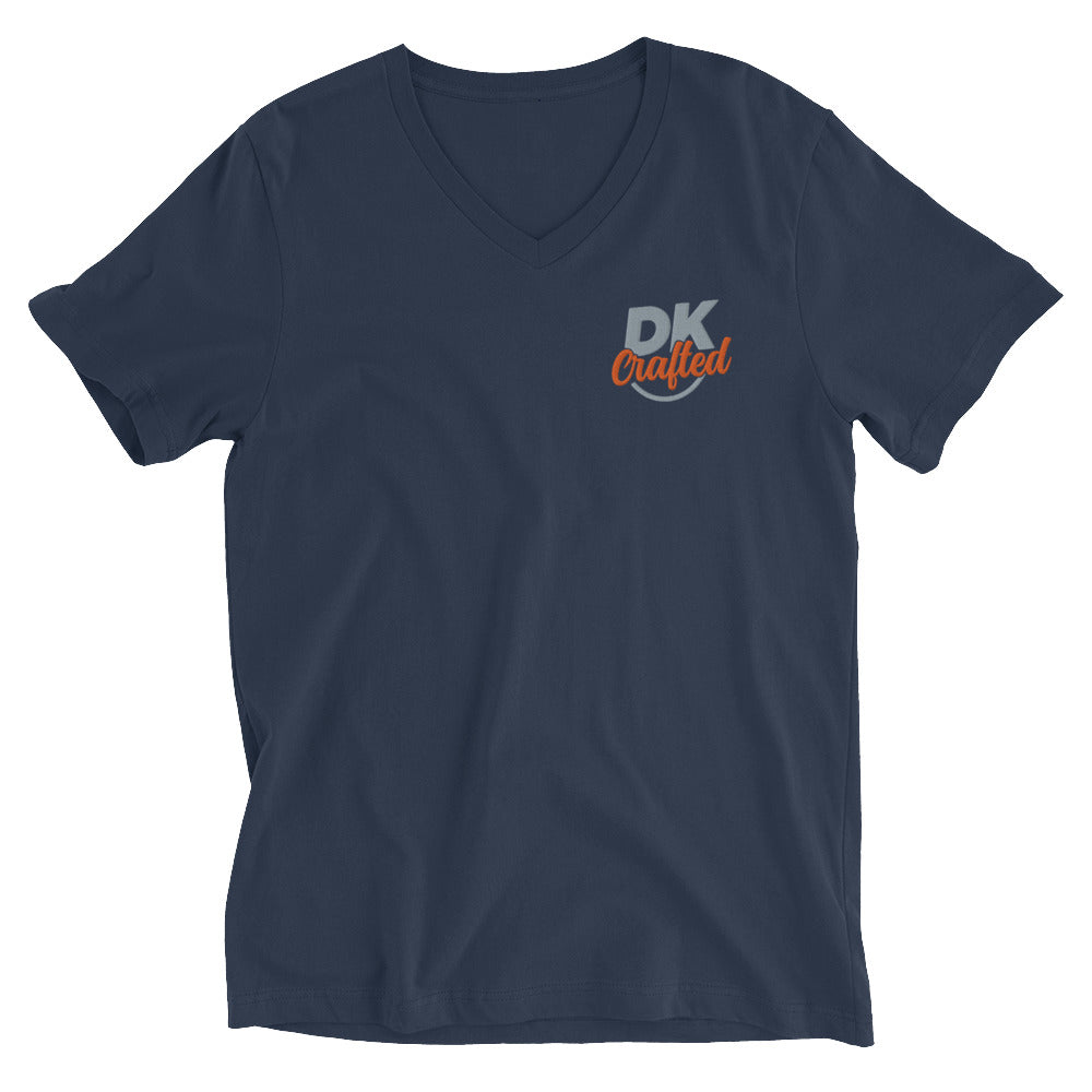 Unisex Short Sleeve V-Neck T-Shirt, Navy, front view