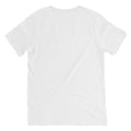 Unisex Short Sleeve V-Neck T-Shirt, White, back view