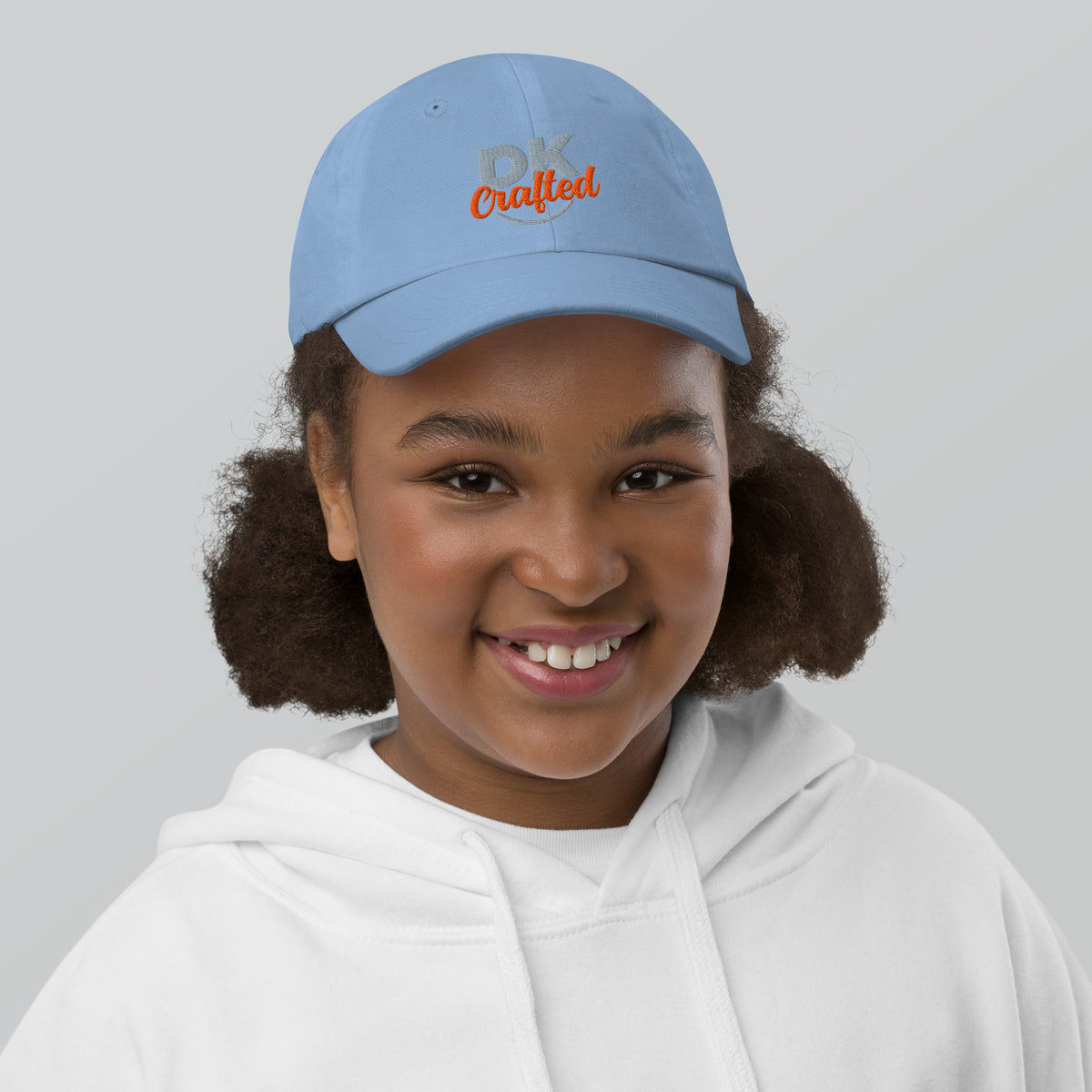 Youth baseball cap, Baby Blue, front view