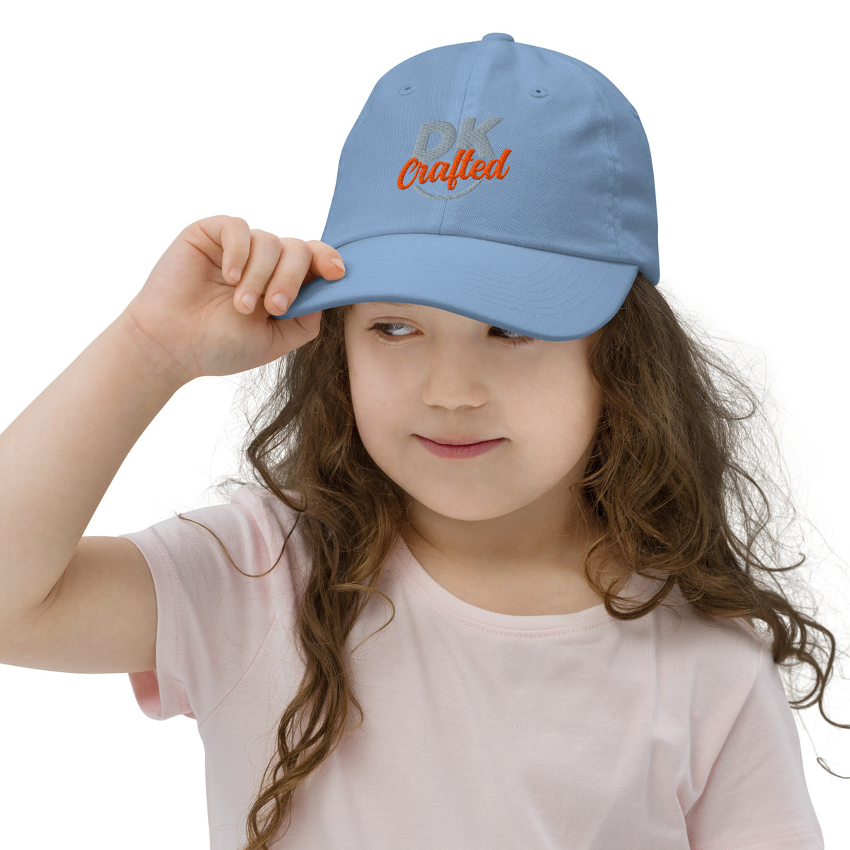 Youth baseball cap, Baby Blue, front view