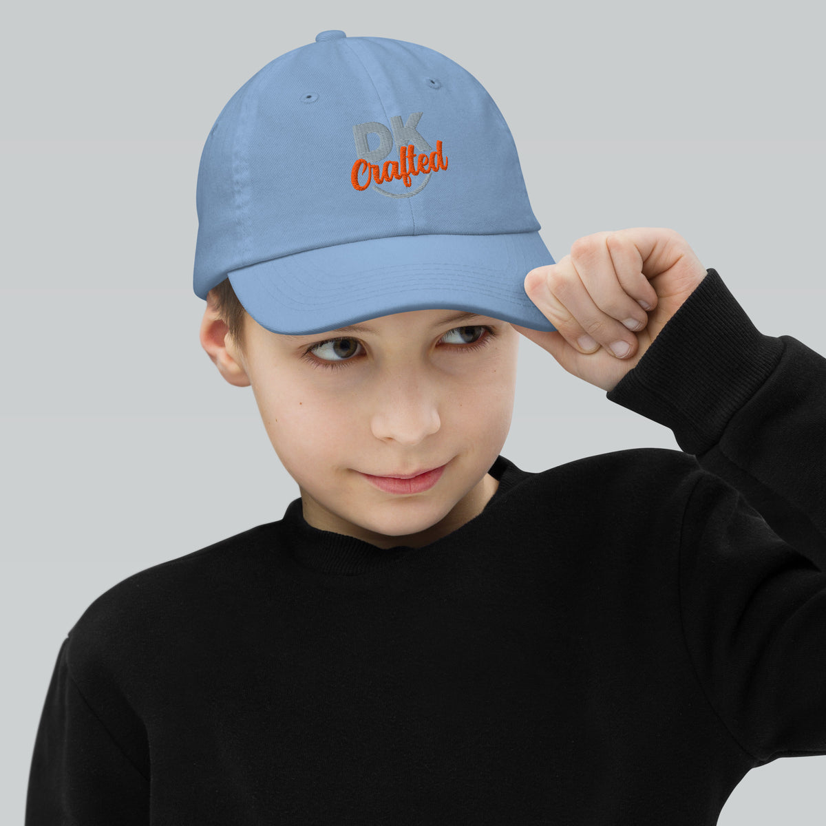 Youth baseball cap, Baby Blue, front view