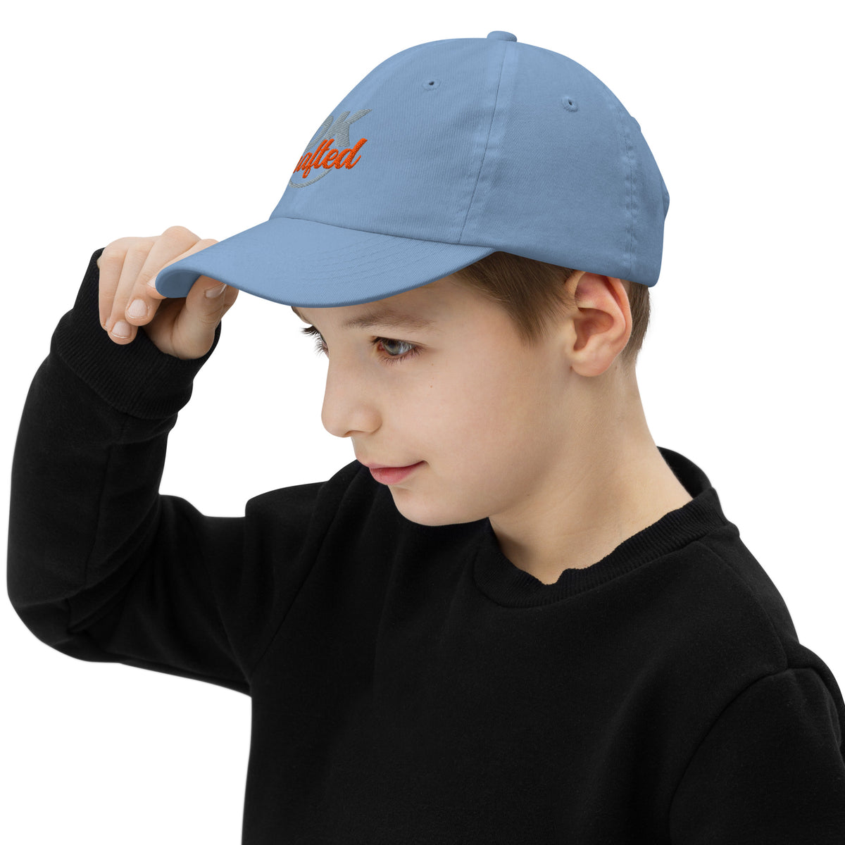 Youth baseball cap, Baby Blue, left side view