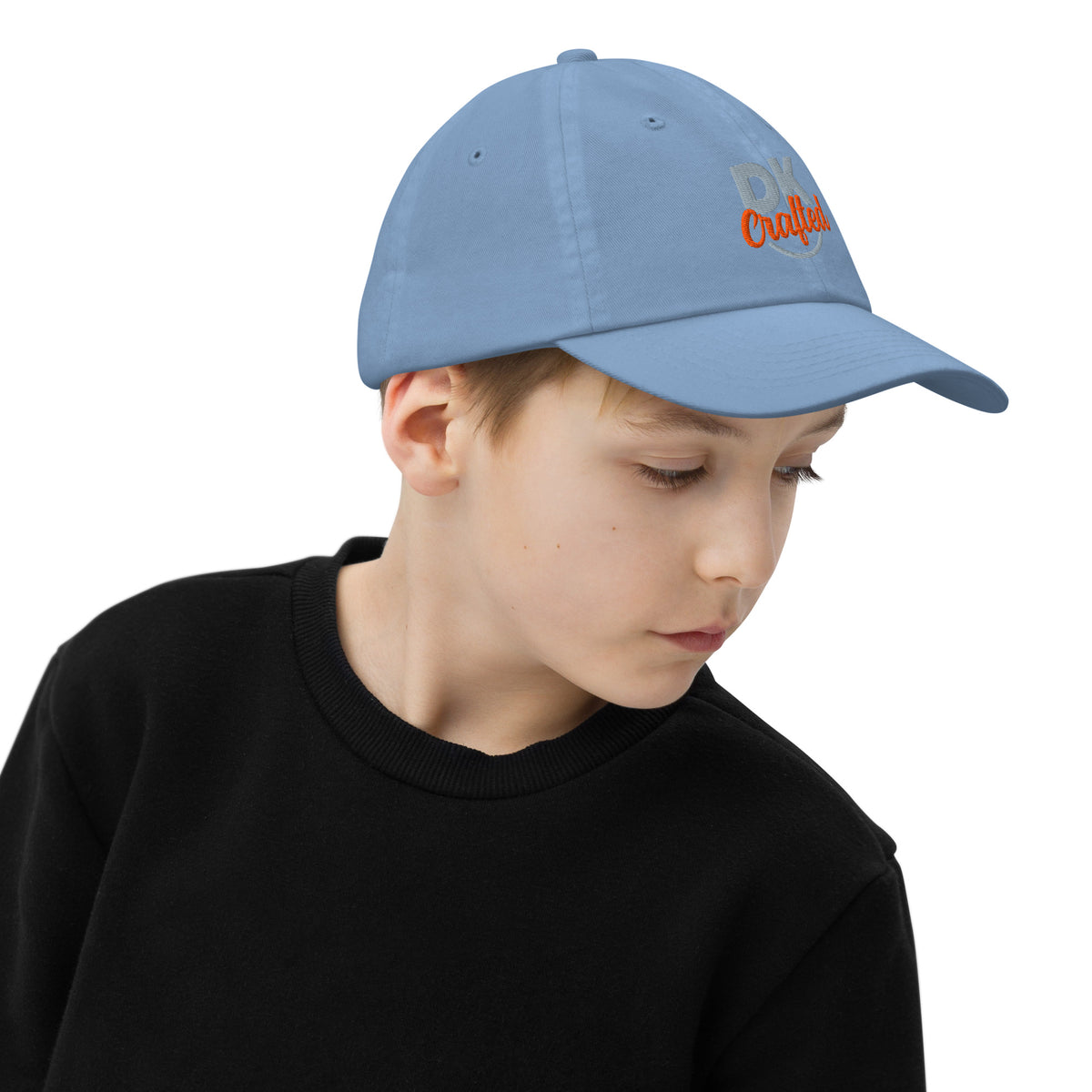 Youth baseball cap, Baby Blue, right side view