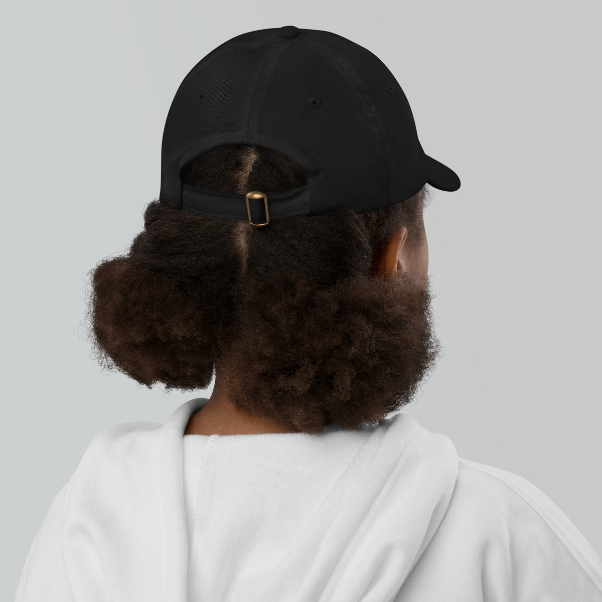 Youth baseball cap, Black, back view