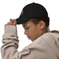 Youth baseball cap, Black, left side view