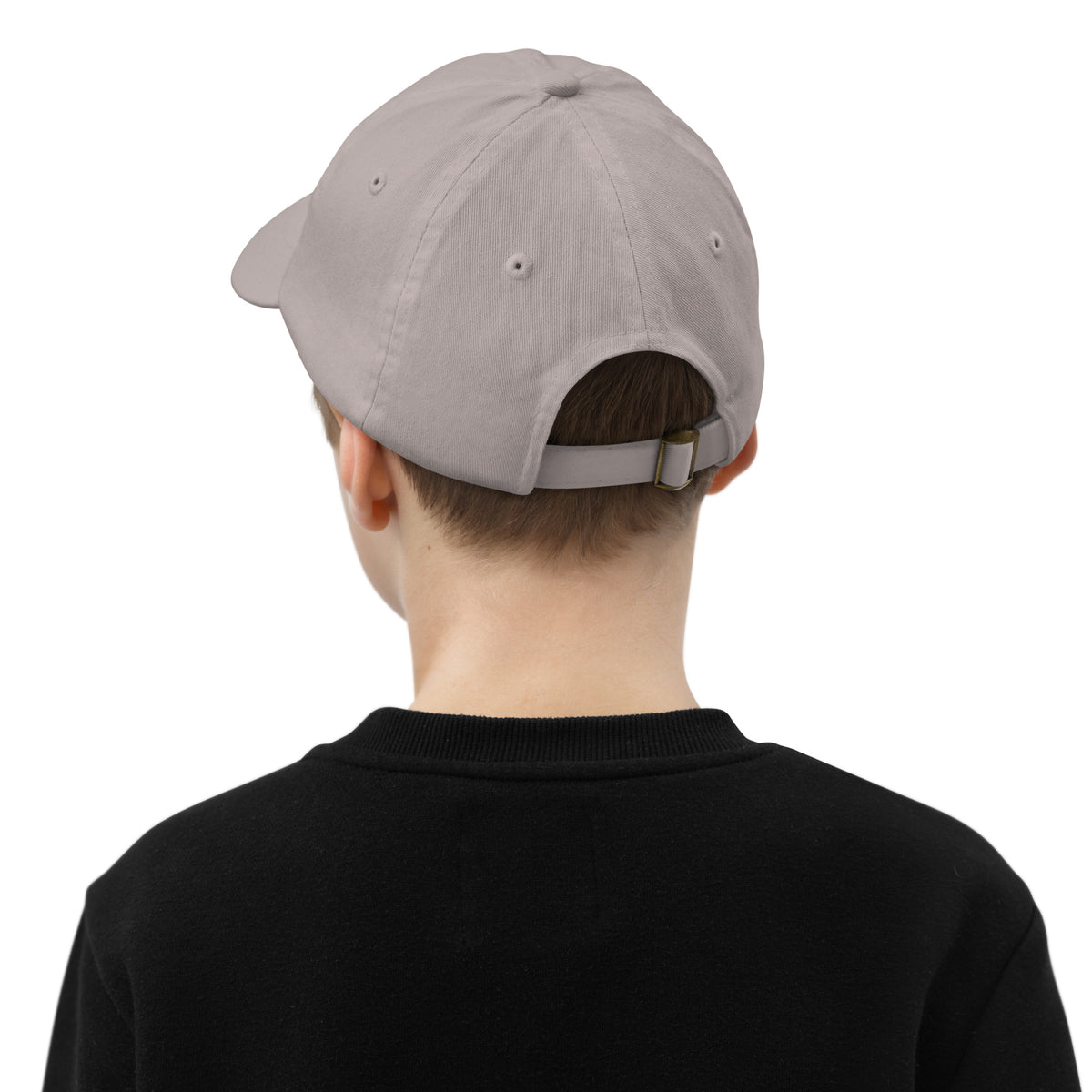 Youth baseball cap, Grey, back view