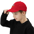 Youth baseball cap, Red, left side view