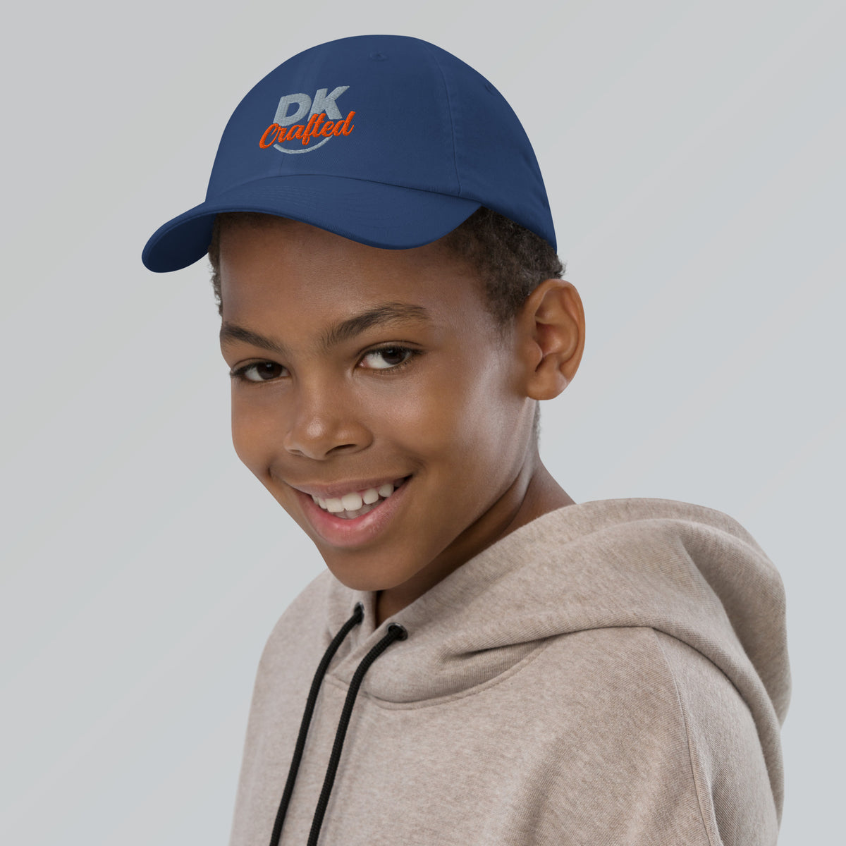 Youth baseball cap, Royal, front view