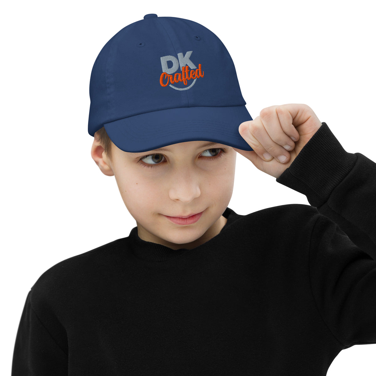 Youth baseball cap, Royal, front view