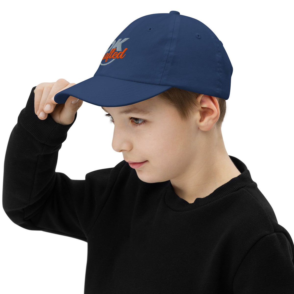 Youth baseball cap, Royal, left side view