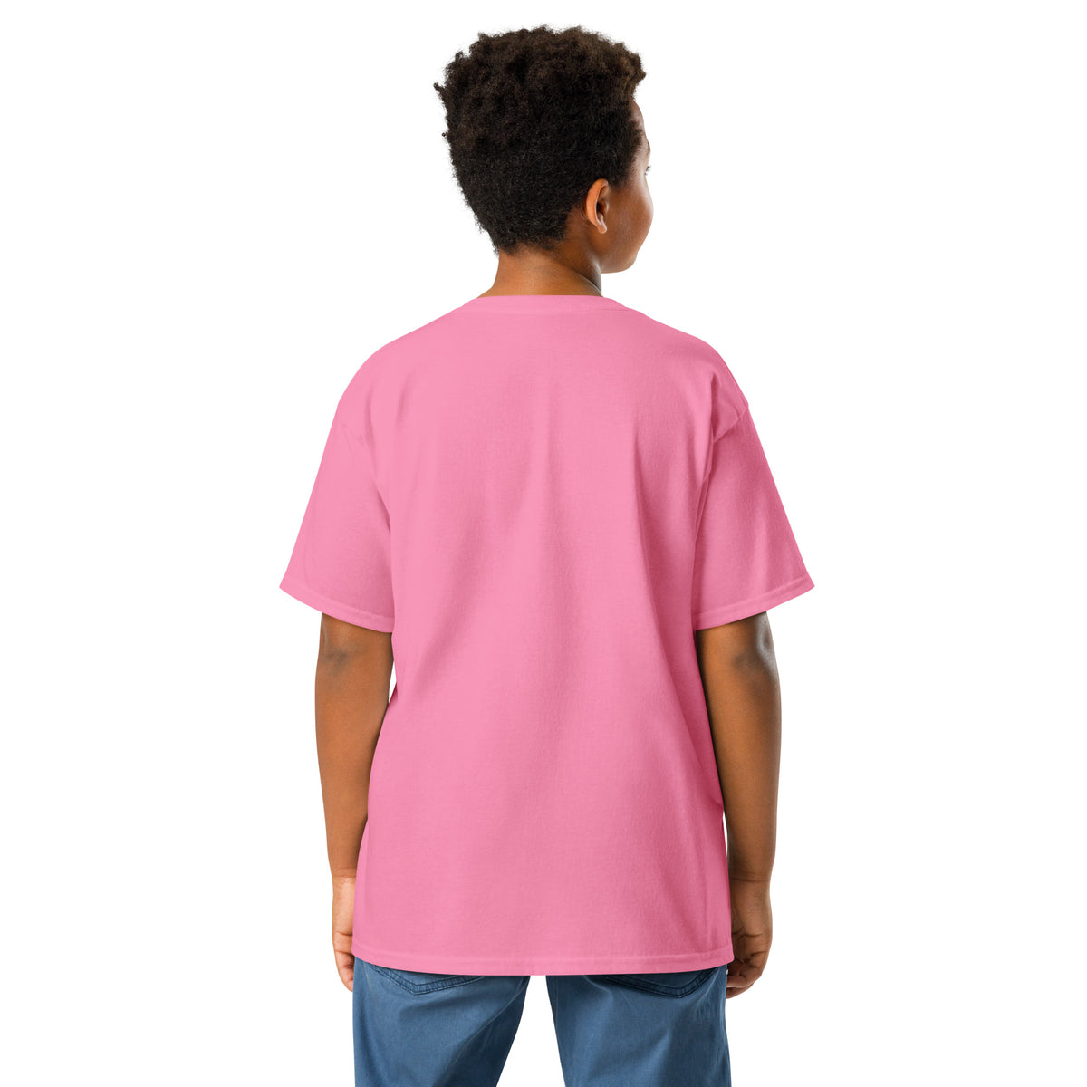 Youth classic tee, Azalea, back view