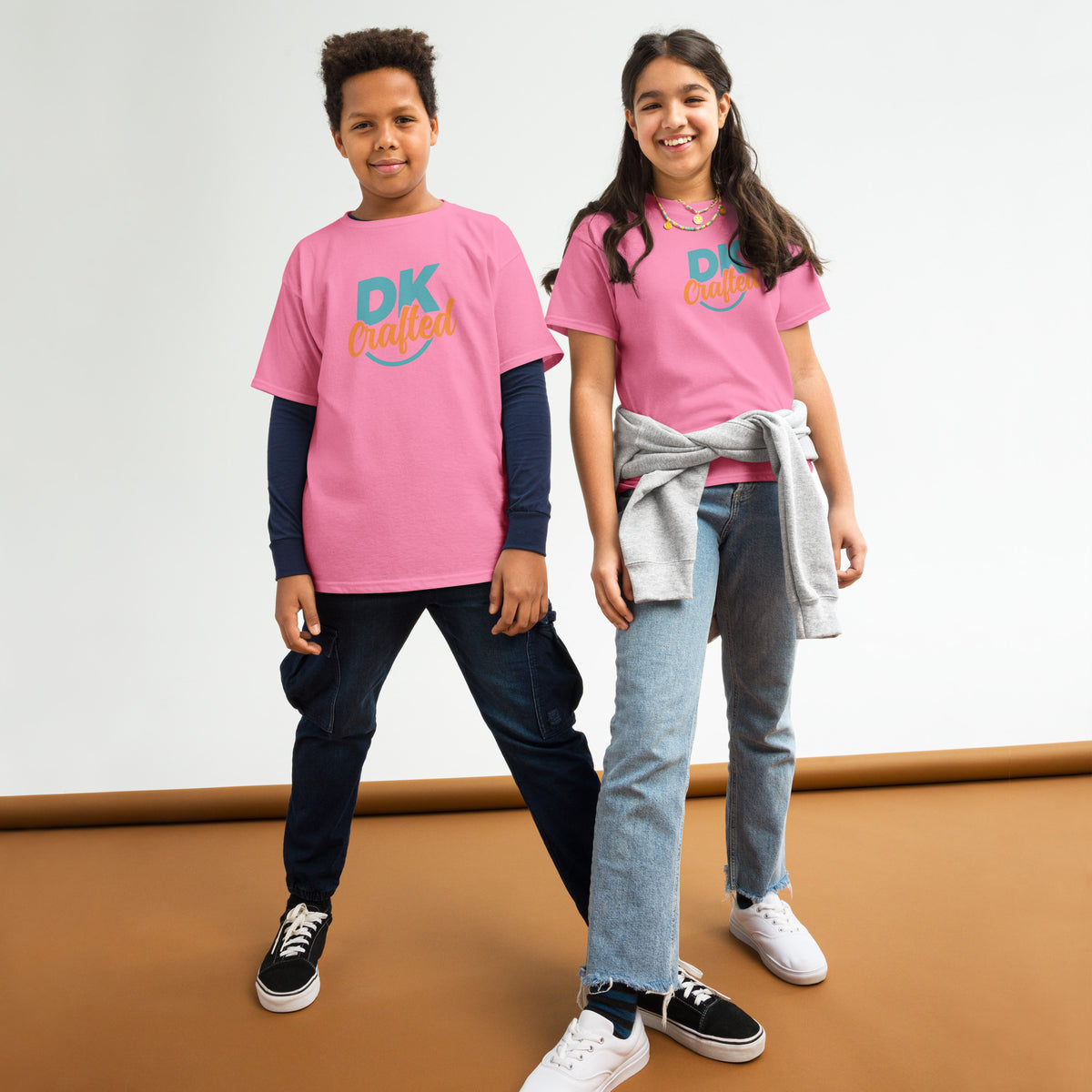 Youth classic tee, Azalea, front view