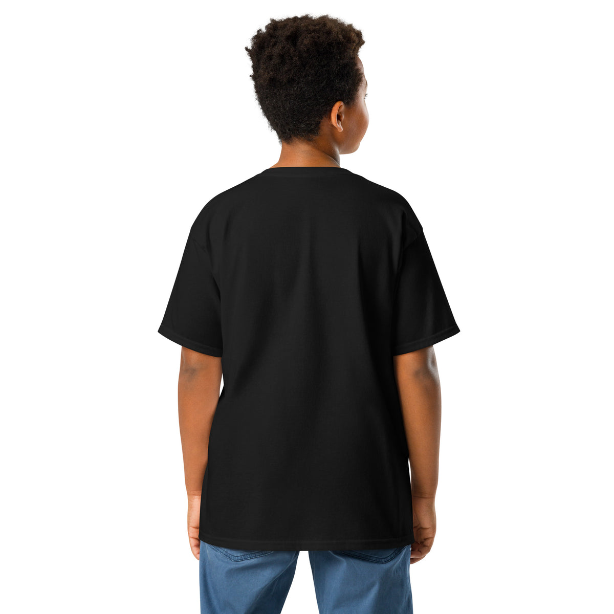 Youth classic tee, Black, back view