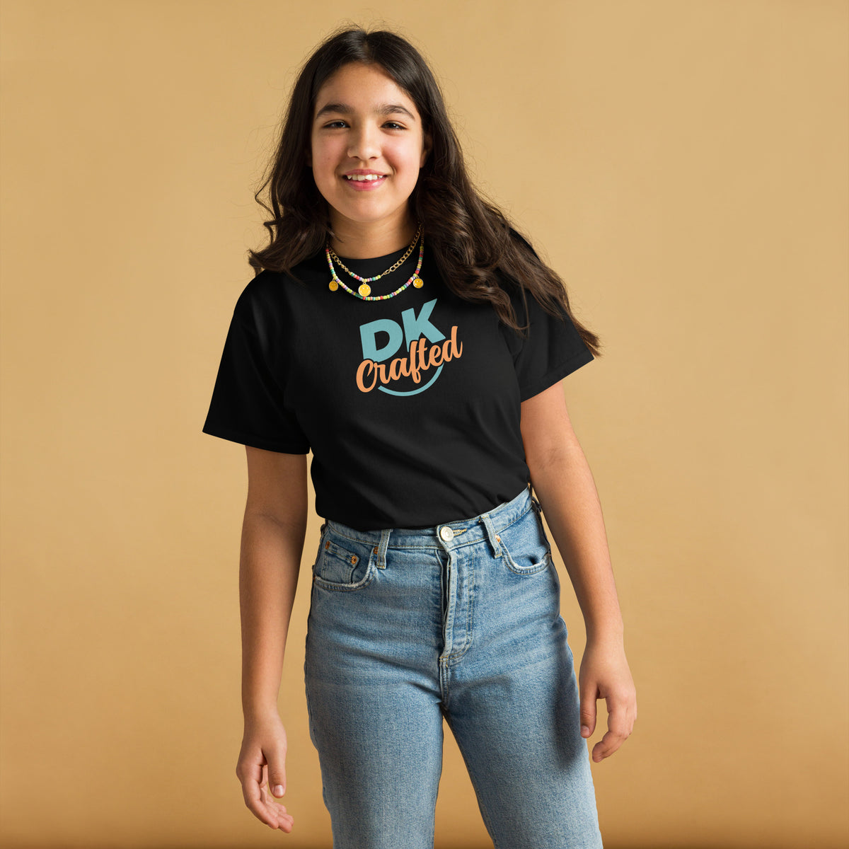 Youth classic tee, Black, front view