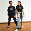 Youth classic tee, Black, front view