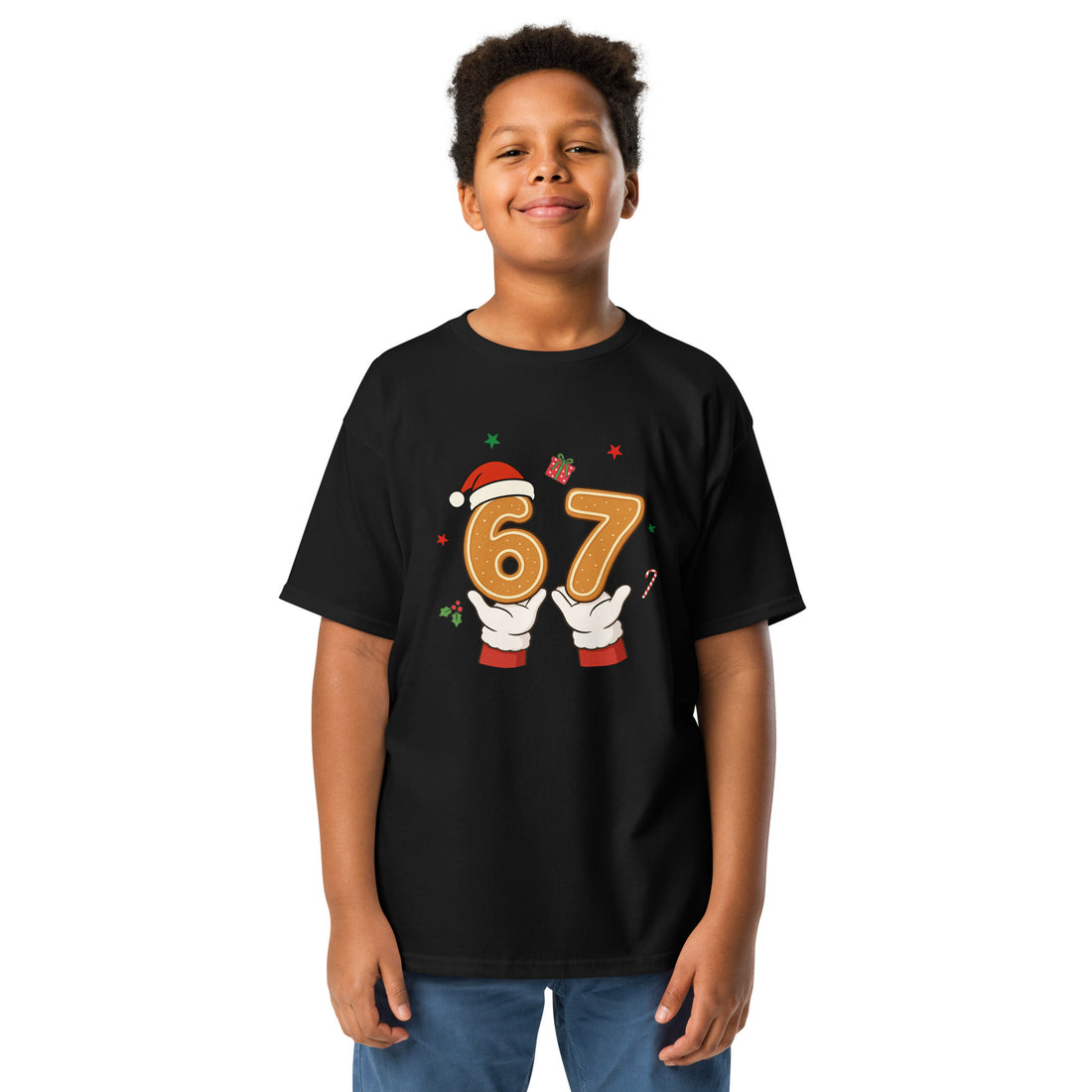 Youth classic tee, Black, front view