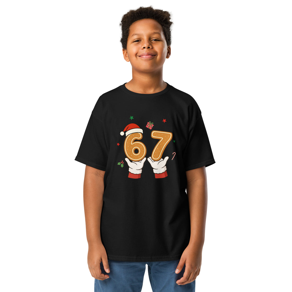 Youth classic tee, Black, front view
