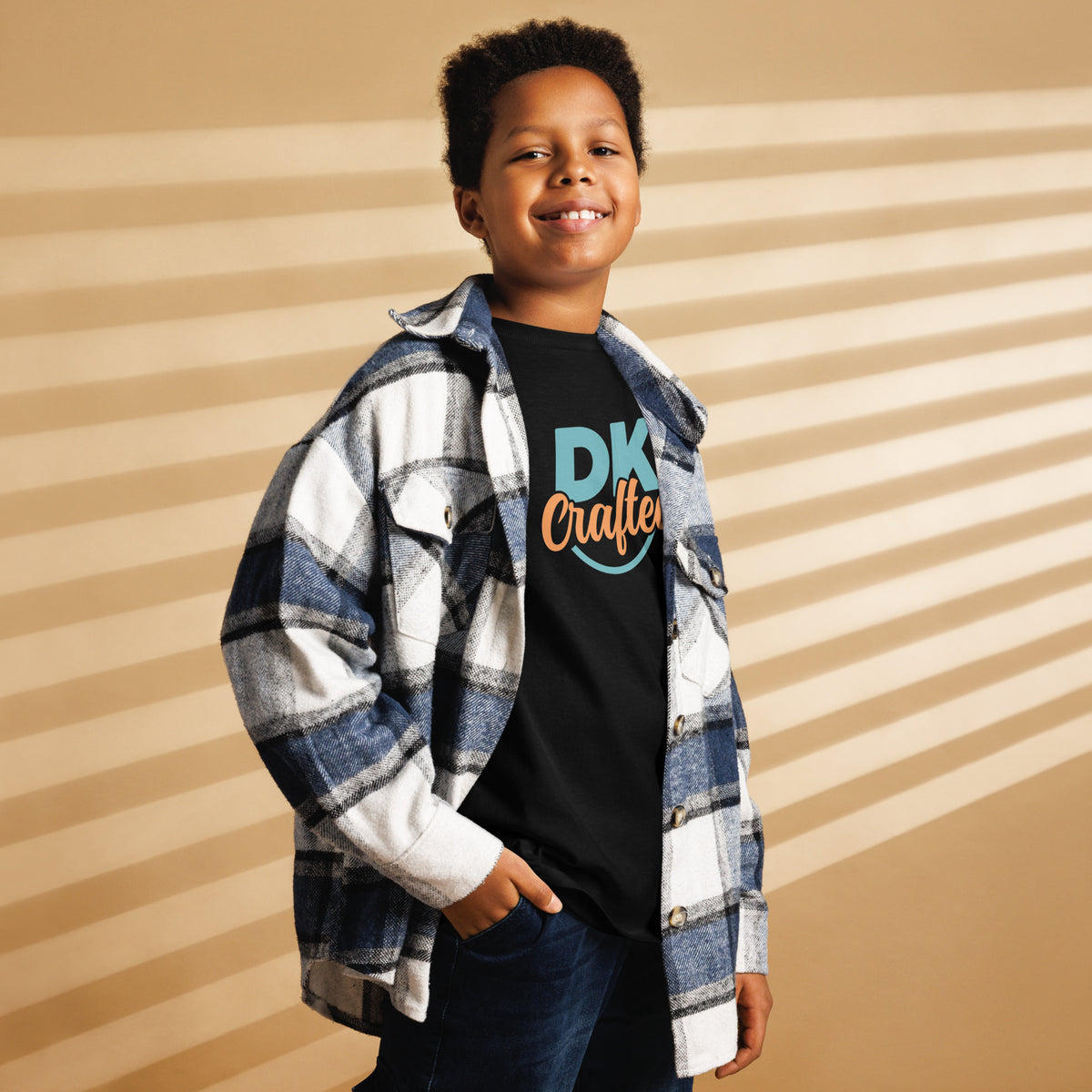 Youth classic tee, Black, right-front view