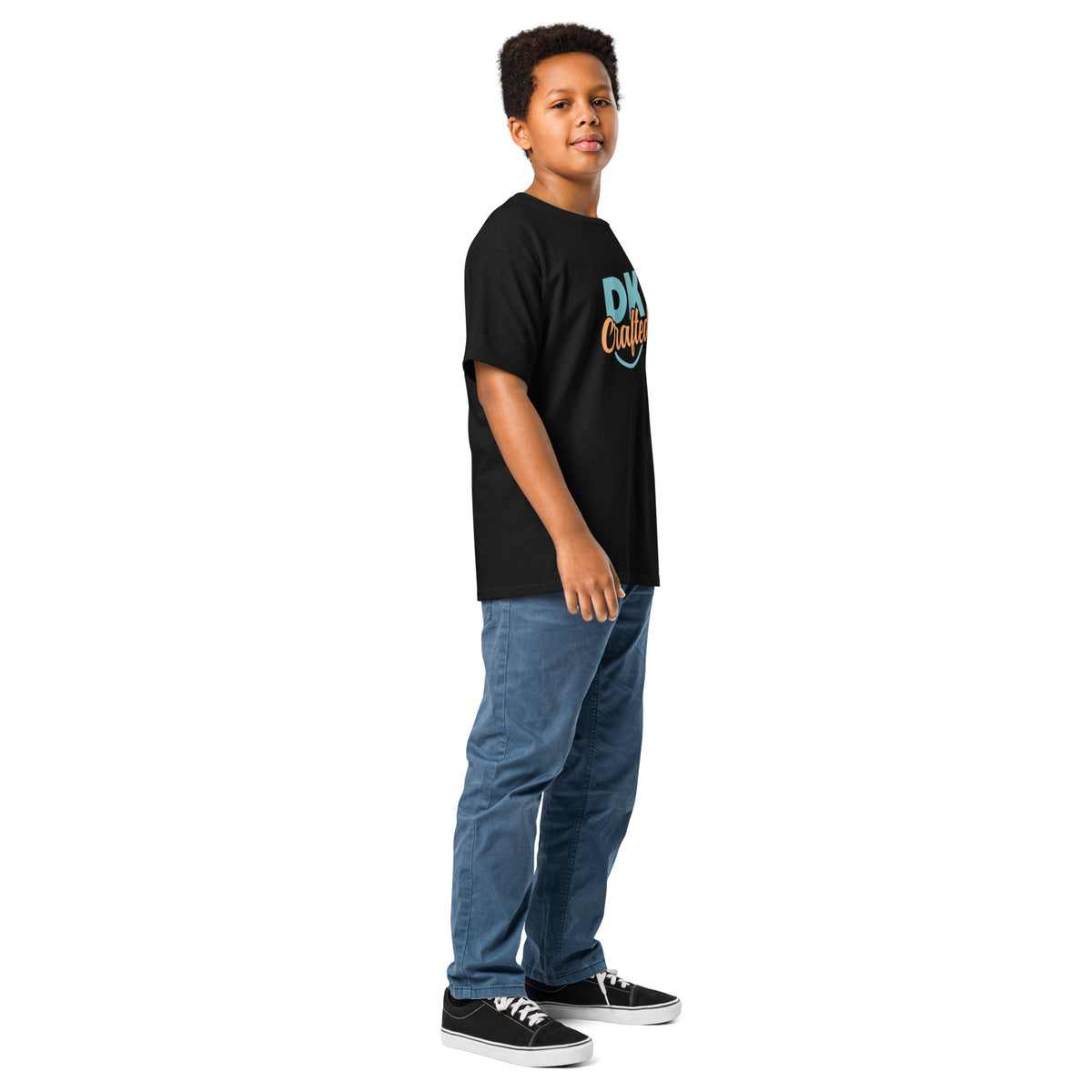 Youth classic tee, Black, right-front view