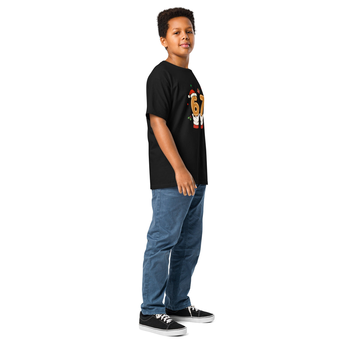 Youth classic tee, Black, right-front view
