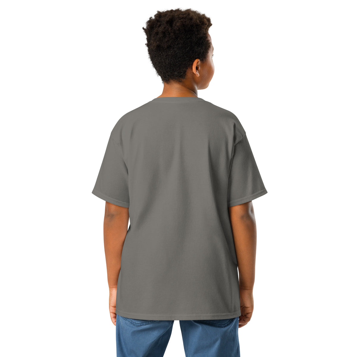 Youth classic tee, Charcoal, back view