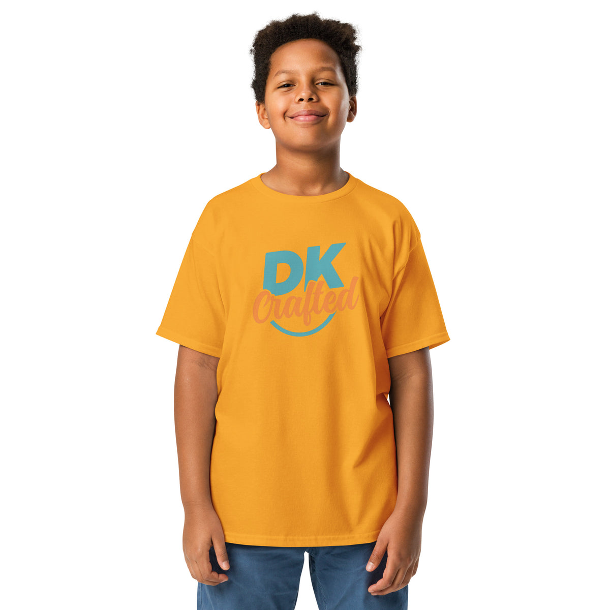 Youth classic tee, Gold, front view