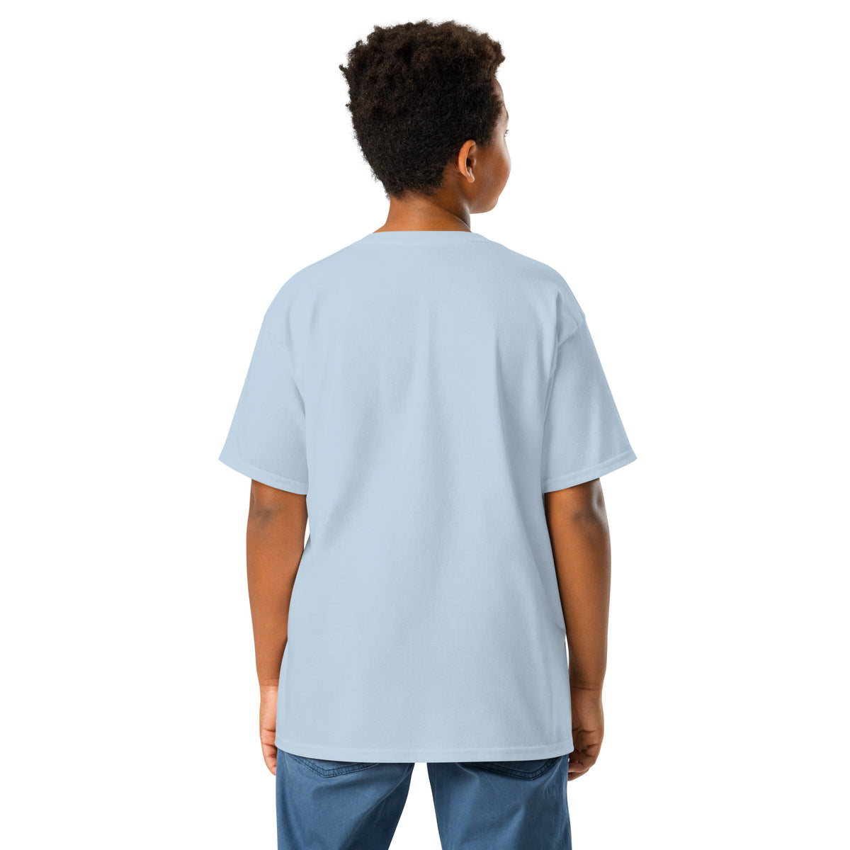 Youth classic tee, Light Blue, back view