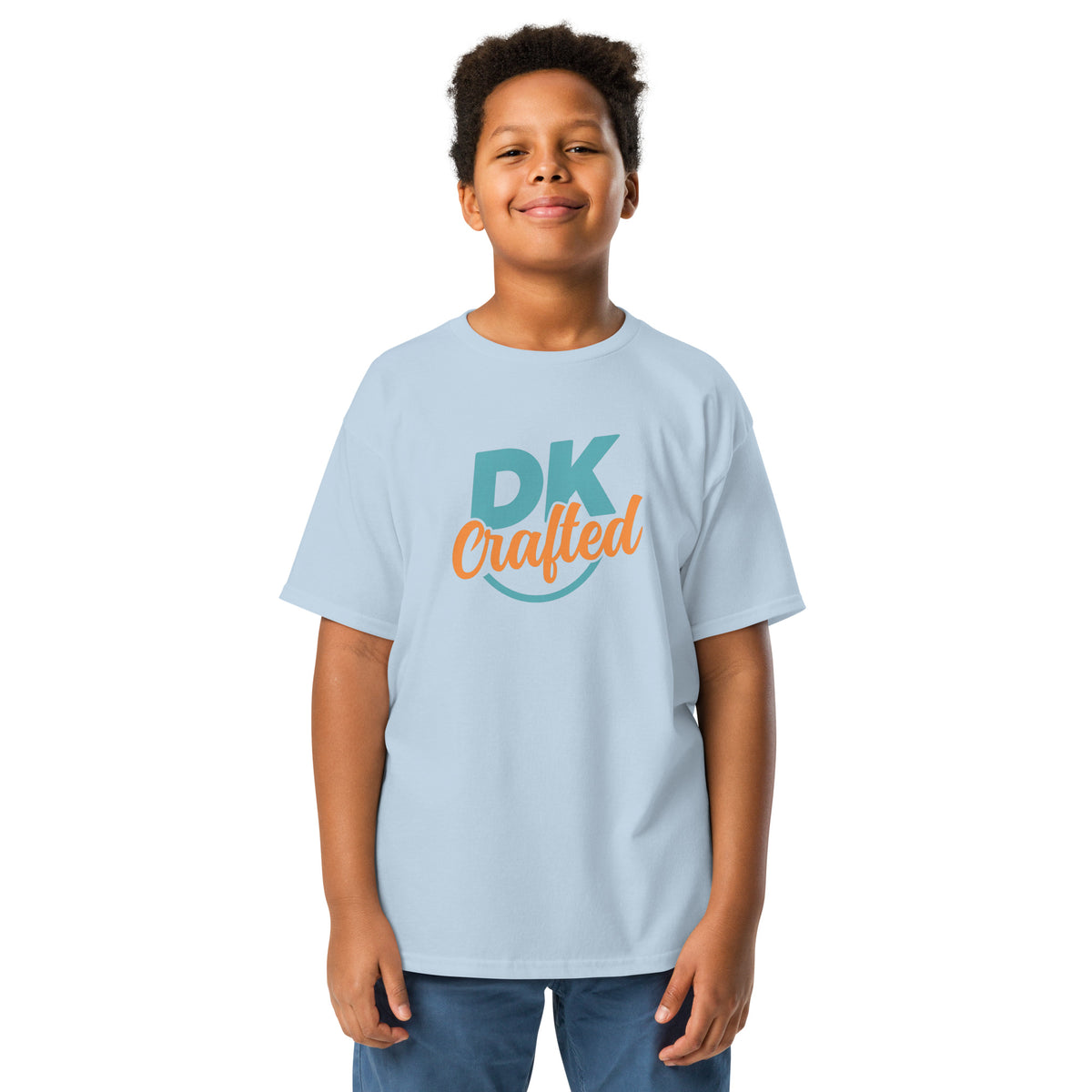 Youth classic tee, Light Blue, front view