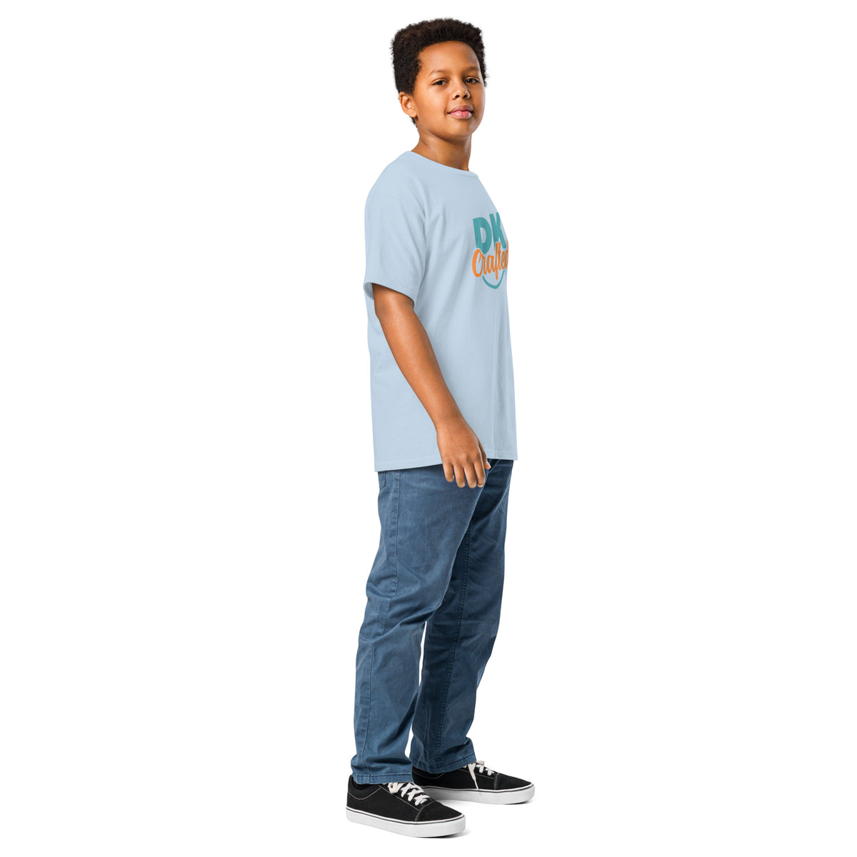 Youth classic tee, Light Blue, right-front view