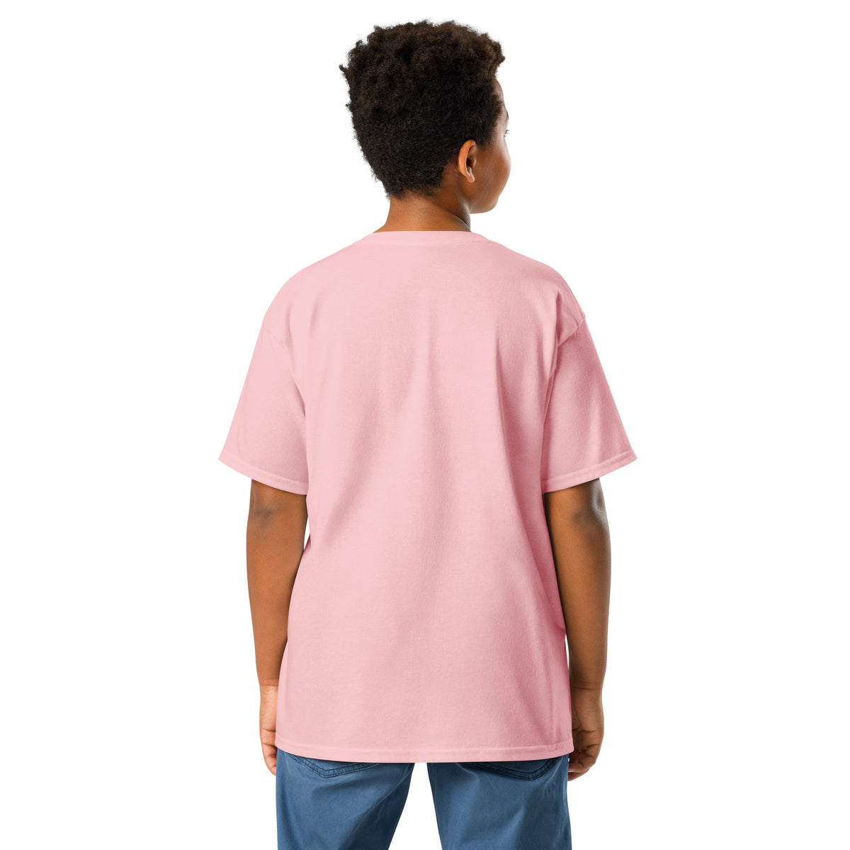 Youth classic tee, Light Pink, back view