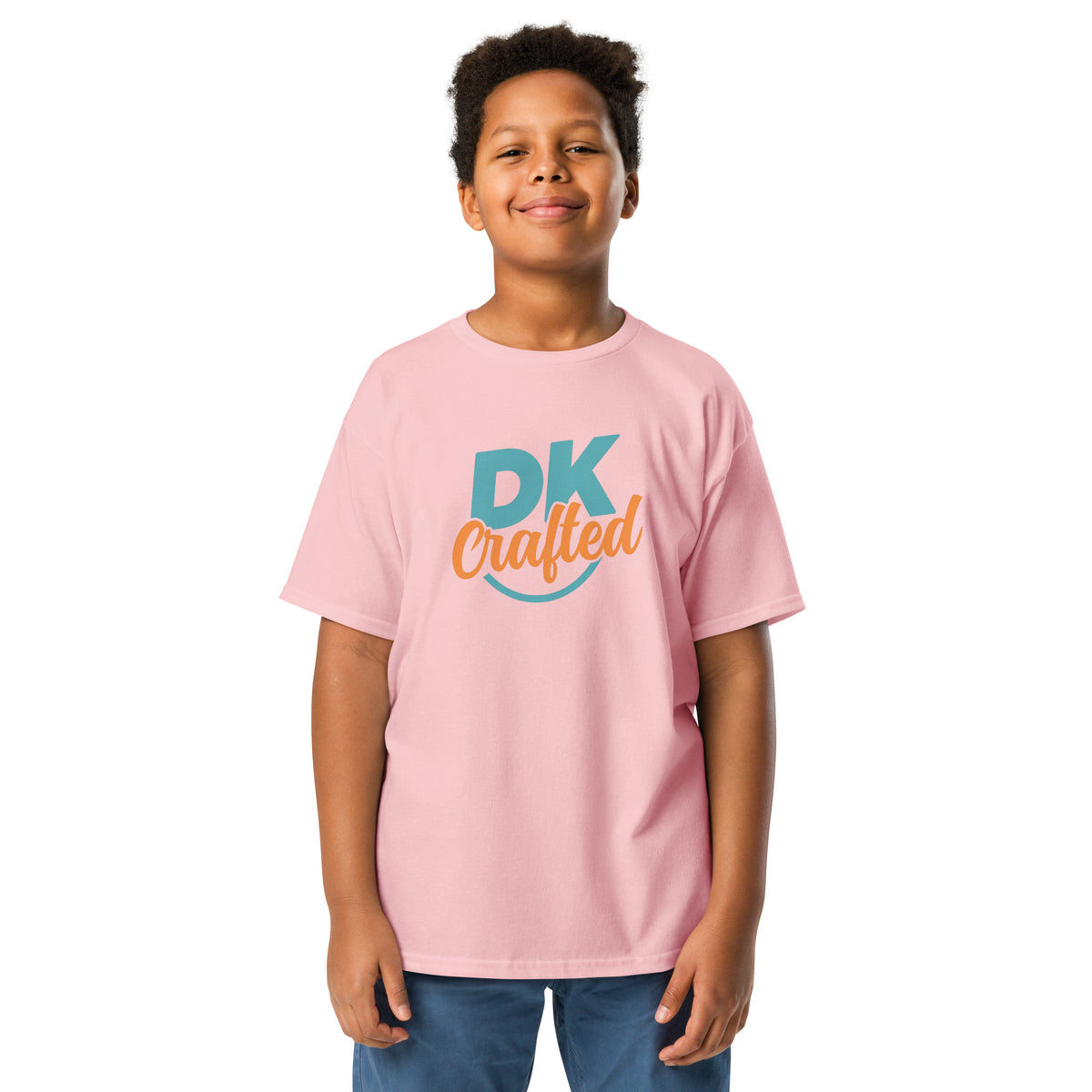 Youth classic tee, Light Pink, front view